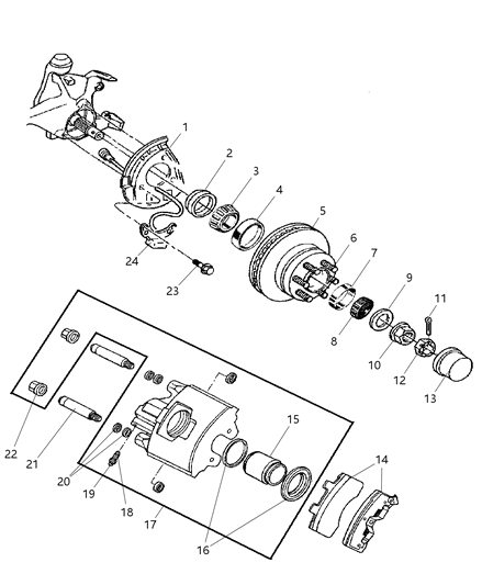 1999 Dodge Ram 1500 ABS Sensor Diagram for 56028151AB