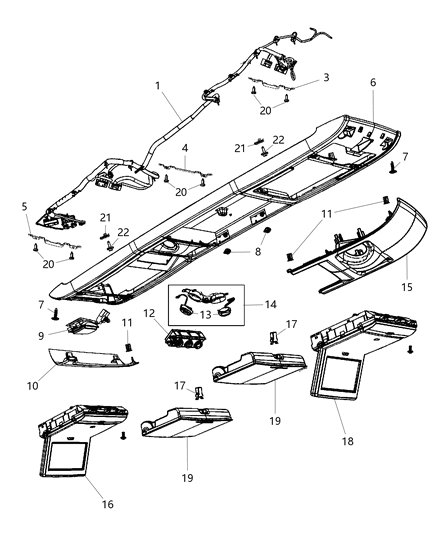 2012 Ram C/V Overhead Console Diagram 1 - Thumbnail