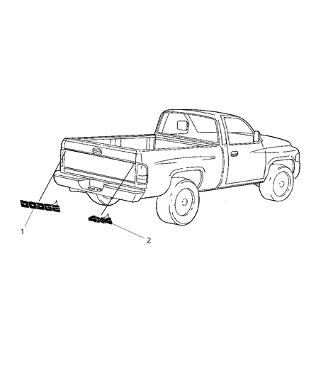 2002 Dodge Ram 3500 Regular Cab Decals Diagram