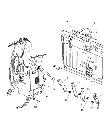 2010 Dodge Ram 3500 Pickup Seat Belts Front Diagram 3 - Thumbnail