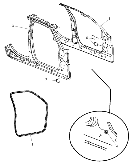 2011 Chrysler 300 Weatherstrip Front Door Opening Diagram for 1KV45HL1AB