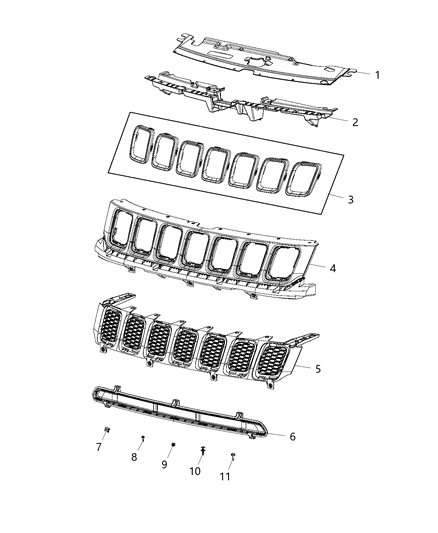2018 Jeep Compass Sight Shield, Front Diagram for 55112645AA