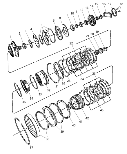 2006 Dodge Stratus Spacer Output/Transfer Shaft Diagram for 4412801AB