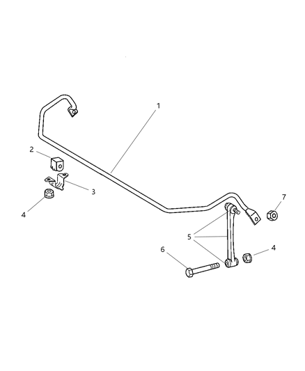 2007 Chrysler Crossfire Stabilizer Bar Bushing, Rear Diagram for 5142013AA