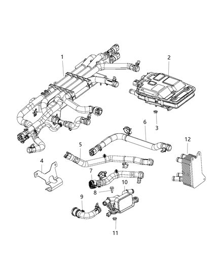 2019 Chrysler Pacifica Hose Assembly Diagram for 68281057AC