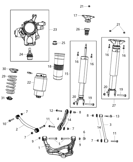 2011 Jeep Grand Cherokee Mount Shock Upper Diagram for 68023770AB