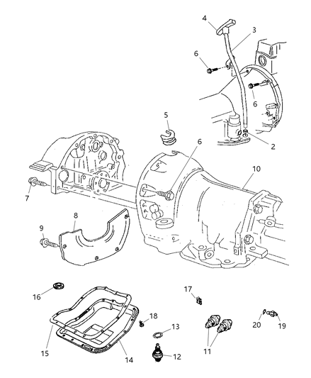 2000 Dodge Dakota Case & Related Parts of Automatic Transmission Diagram 2 - Thumbnail