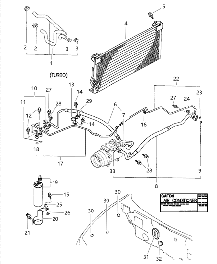 1998 Chrysler Sebring Coupe Condenser, Plumbing And Hoses Diagram 2 - Thumbnail