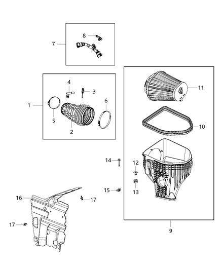 Air Cleaner Assembly Diagram for 68424621AC