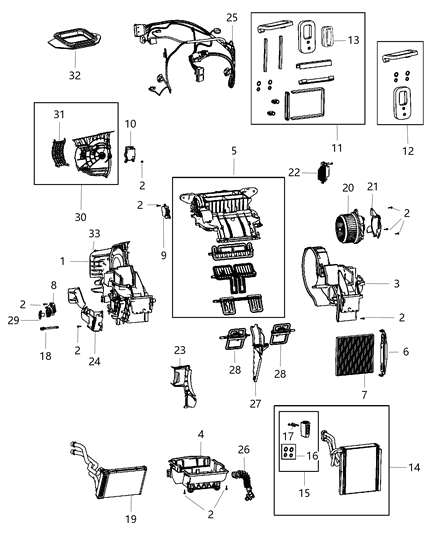 2016 Dodge Dart A/C & Heater Unit Diagram 1 - Thumbnail