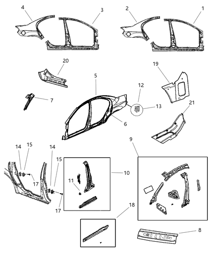 2002 Dodge Neon Aperture Panels Diagram 1 - Thumbnail