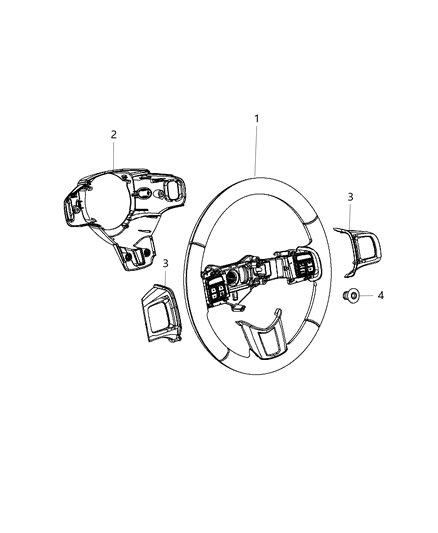 2014 Chrysler 300 Steering Wheel, Black Diagram for 1VT811X9AB