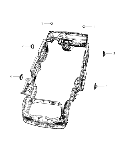 2020 Chrysler Voyager Speakers, Amplifier And Sub Woofer Diagram 1 - Thumbnail