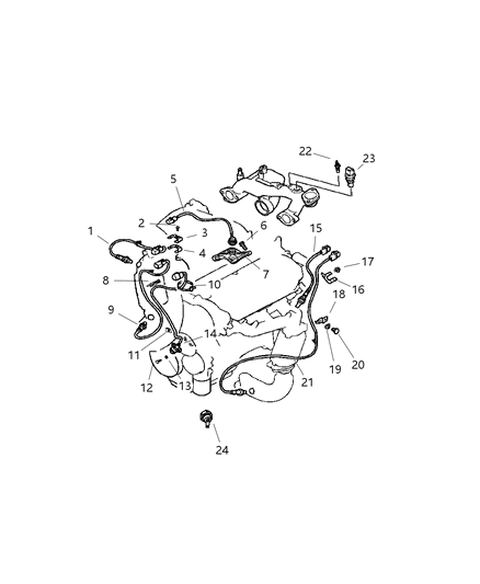 2005 Dodge Stratus Oxygen Sensor, Front Passenger Side Diagram for MN158757