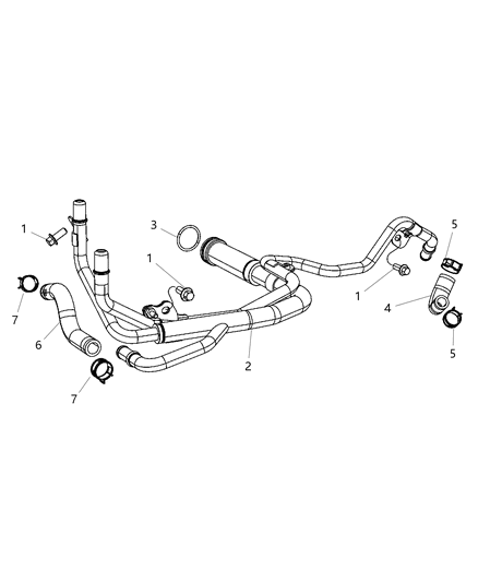 2012 Jeep Grand Cherokee Coolant Tubes Diagram 1 - Thumbnail
