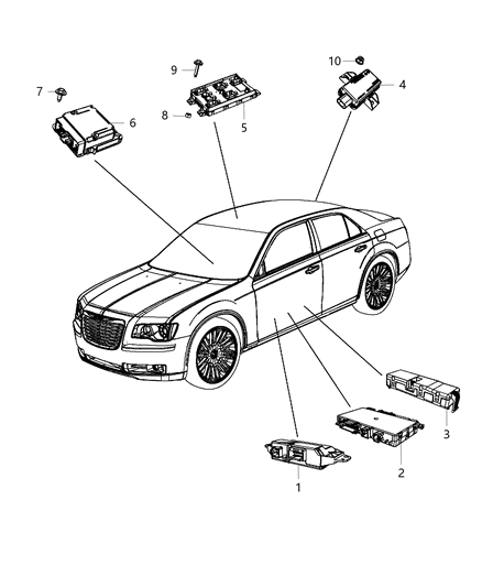 2014 Chrysler 300 Module Occupant Restraint Diagram for 68068616AD