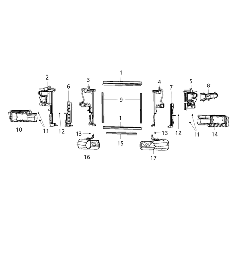2019 Dodge Charger Air Guide, Upper Passenger Side Diagram for 68233014AB