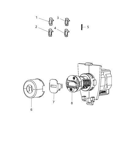 2014 Dodge Dart Cylinder Door Lock Diagram for 68166326AA