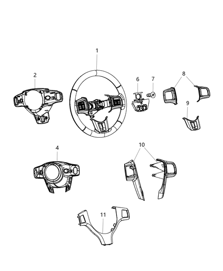 2014 Ram C/V Steering Wheel Assembly Diagram