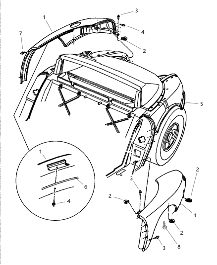 1999 Dodge Viper Rear Quarter Panel Diagram