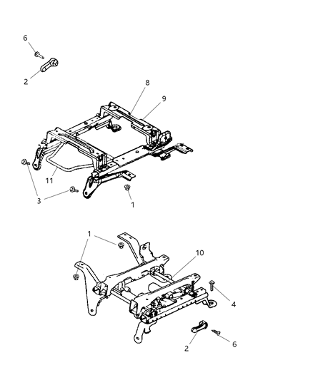 2010 Dodge Ram 3500 Cab Chassis Risers - Miscellaneous Front Seat Attachments Diagram