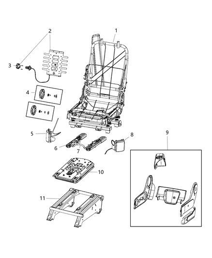2021 Ram ProMaster 3500 Release Handle, Front Driver Side Diagram for 5SG53LXBAA
