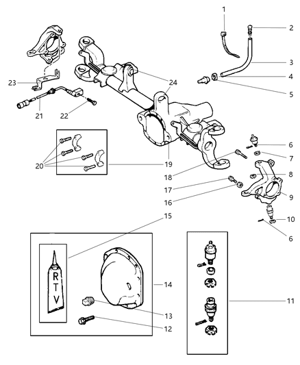 2000 Jeep Cherokee Housing - Front Axle Diagram 2 - Thumbnail
