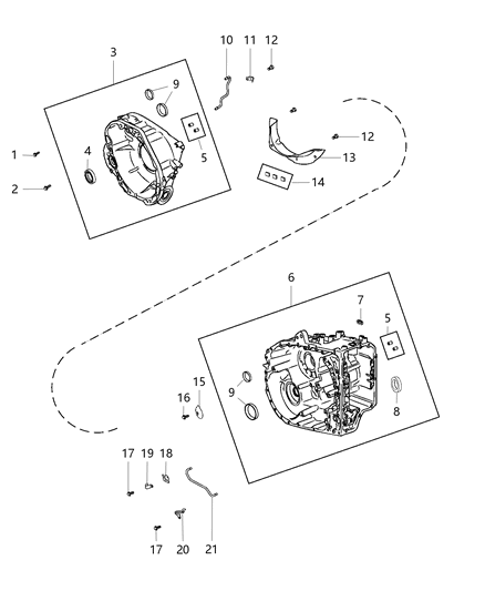 2019 Jeep Compass Case & Related Parts of Automatic Transmission Diagram