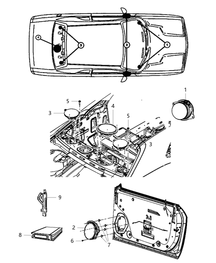2012 Dodge Challenger Speakers & Amplifier Diagram 2 - Thumbnail