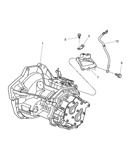 2003 Chrysler Sebring Sedan & Convertible Transaxle Assembly of Manual Transmission Diagram