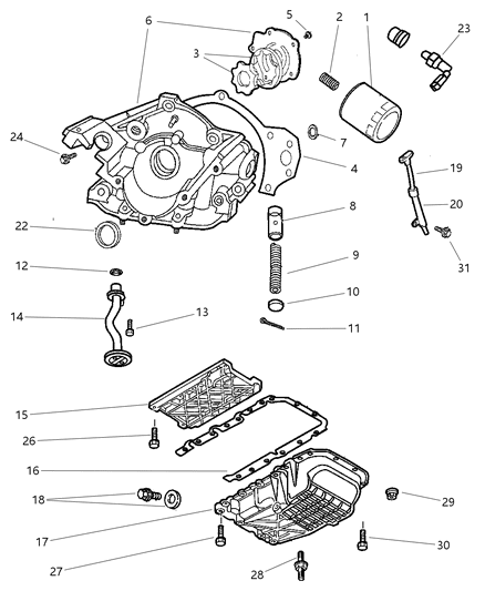 2001 Chrysler Prowler Water Pump Bolt Diagram for 6101723