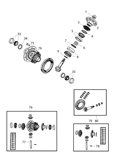 2010 Jeep Wrangler Differential Assembly Diagram 1 - Thumbnail