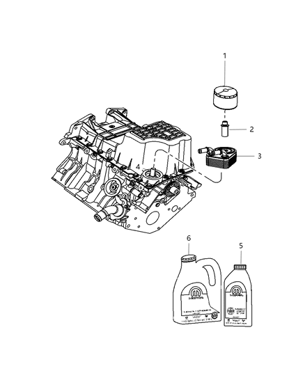 2010 Dodge Nitro Engine Oil , Engine Oil Filter , Adapter And Splash Guard Diagram 2 - Thumbnail