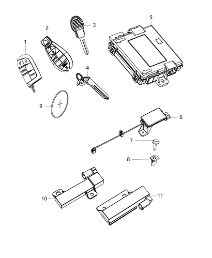 2012 Dodge Dart Antenna Remote Start And Keyless Entry Diagram for 56046683AB