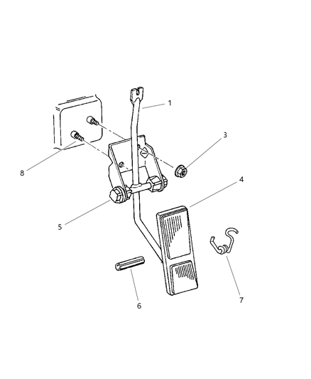 1998 Dodge Ram Van Pedal Accelerator Diagram for 53031521AB
