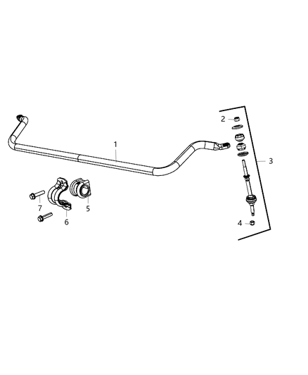 2015 Ram 3500 Pickup Front Stabilizer Bar Diagram 1 - Thumbnail