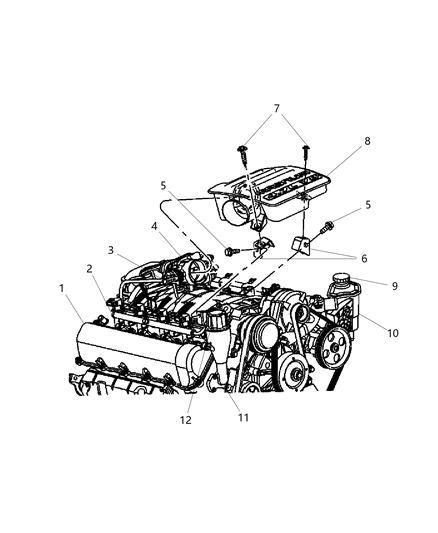 2006 Dodge Durango Engine Covers & Components Diagram 2 - Thumbnail