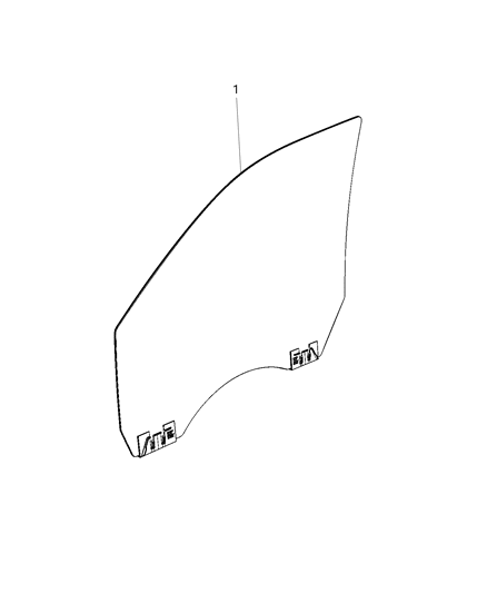 2020 Ram 2500 Glass, Front Door Diagram 1 - Thumbnail