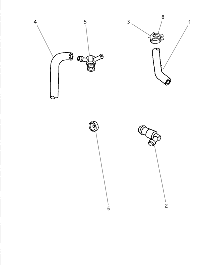 1997 Chrysler Sebring Hose Pollution Control Valve Diagram for 4663583