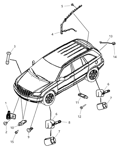 2008 Chrysler Pacifica Sensor Air Bag Diagram for 4896023AA