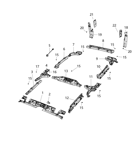 2020 Jeep Wrangler Lamp Dome Diagram for 6CD43TX7AH