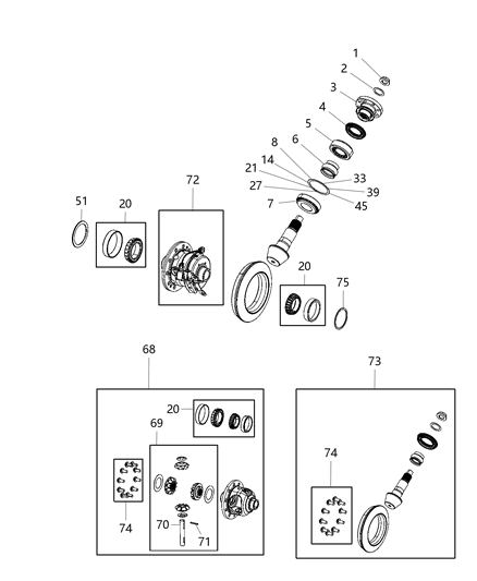 2021 Jeep Wrangler Differential Assembly, Front Diagram 2 - Thumbnail
