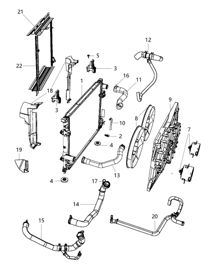 2008 Chrysler 300 Hose Radiator Inlet Diagram for 4596763AD