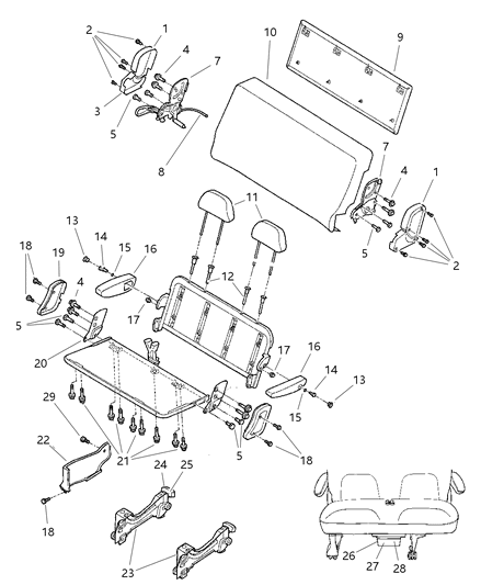 2001 Dodge Grand Caravan Handle Seat Riser Diagram for 4874418AB