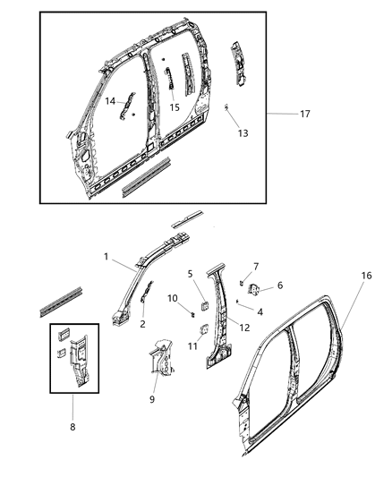 2010 Dodge Ram 3500 Pickup Front Aperture Panel Diagram 1 - Thumbnail