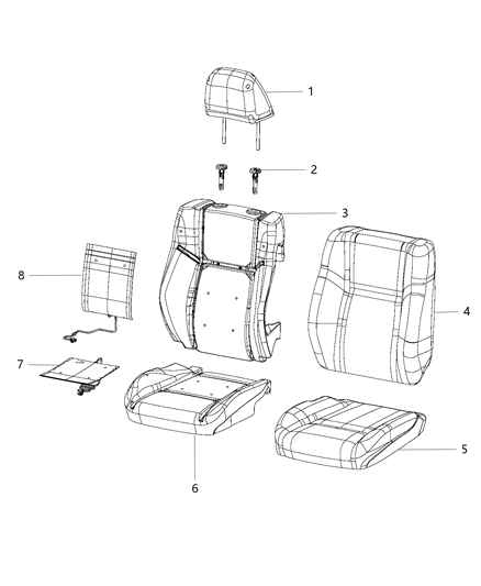 2015 Dodge Charger Front Seat - Bucket Diagram 9 - Thumbnail