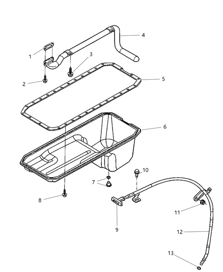 2009 Dodge Ram 3500 Pickup Engine Oil Pan & Engine Oil Level Indicator & Related Parts Diagram 1 - Thumbnail