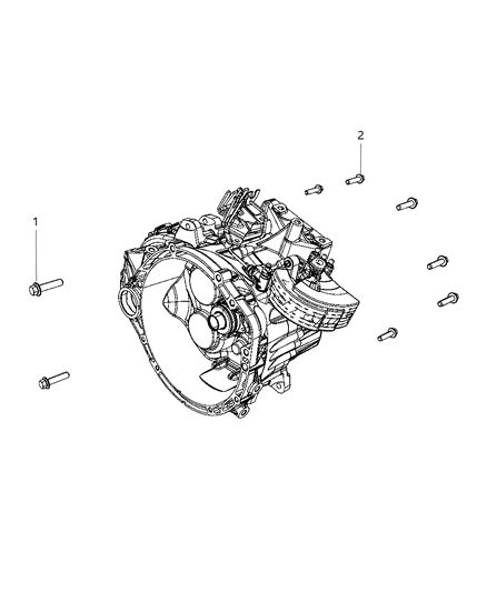 2008 Dodge Caliber Mounting Bolts of Manual Transmission Diagram 1 - Thumbnail