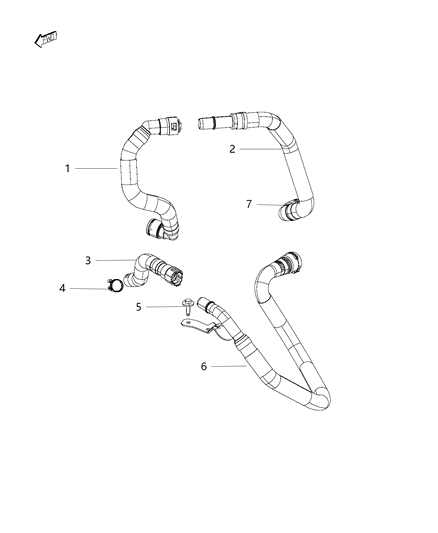 2017 Chrysler 200 Heater Hose Diagram for 52014627AB
