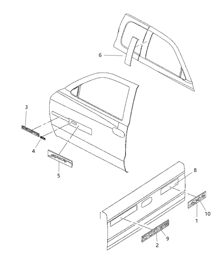 1998 Dodge Dakota Pillar Tape, Red Diagram for 5GN13PR4AA